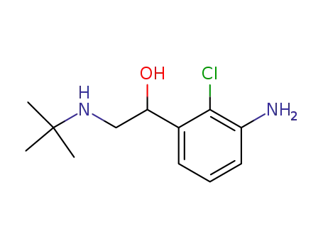 Molecular Structure of 67818-45-5 (Benzenemethanol,
3-amino-2-chloro-a-[[(1,1-dimethylethyl)amino]methyl]-)