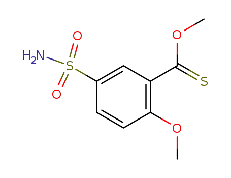 Molecular Structure of 54670-59-6 (Benzenecarbothioic acid, 5-(aminosulfonyl)-2-methoxy-, O-methyl ester)