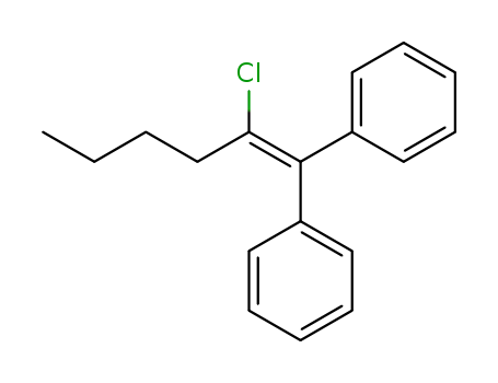 Molecular Structure of 73473-78-6 (Benzene, 1,1'-(2-chloro-1-hexenylidene)bis-)