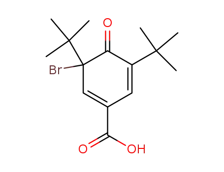 Molecular Structure of 24114-66-7 (1,5-Cyclohexadiene-1-carboxylic acid,
3-bromo-3,5-bis(1,1-dimethylethyl)-4-oxo-)
