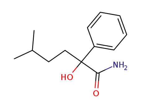 Molecular Structure of 63002-07-3 (Benzeneacetamide, a-hydroxy-a-(3-methylbutyl)-)