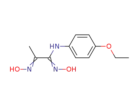 Molecular Structure of 26227-38-3 (Propanimidamide, N-(4-ethoxyphenyl)-N'-hydroxy-2-(hydroxyimino)-)