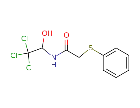 Molecular Structure of 66806-03-9 (Acetamide, 2-(phenylthio)-N-(2,2,2-trichloro-1-hydroxyethyl)-)