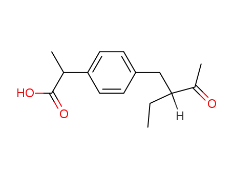 Molecular Structure of 61780-91-4 (Benzeneacetic acid, 4-(2-ethyl-3-oxobutyl)-a-methyl-)