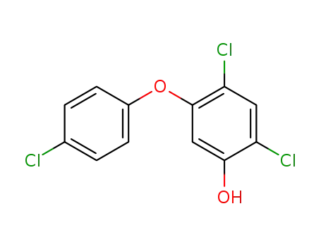 Molecular Structure of 67651-54-1 (Phenol, 2,4-dichloro-5-(4-chlorophenoxy)-)