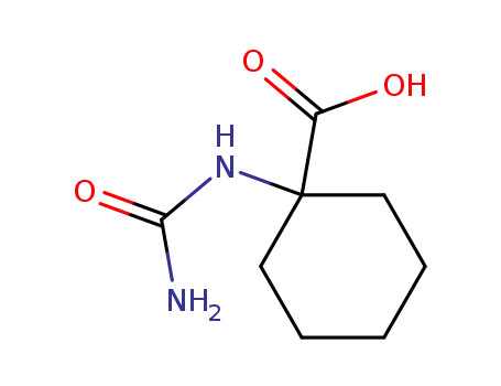 Molecular Structure of 32976-23-1 (Cyclohexanecarboxylic acid, 1-[(aminocarbonyl)amino]-)