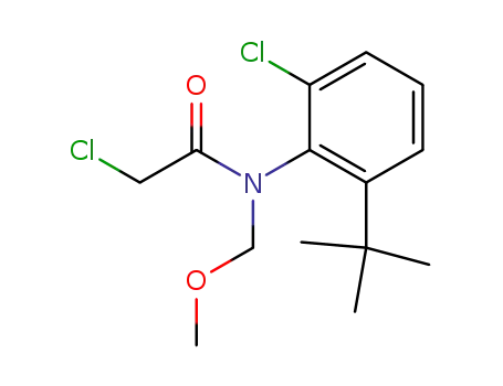 Molecular Structure of 64985-15-5 (Acetamide,
2-chloro-N-[2-chloro-6-(1,1-dimethylethyl)phenyl]-N-(methoxymethyl)-)