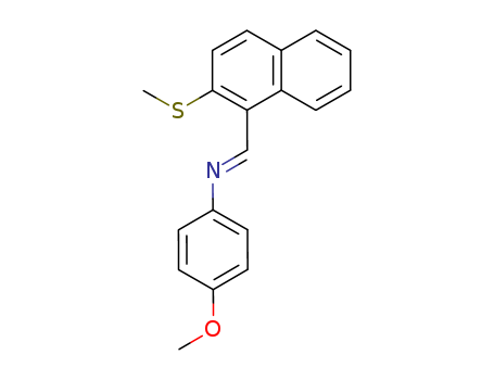 Benzenamine, 4-methoxy-N-[[2-(methylthio)-1-naphthalenyl]methylene]-, (E)-