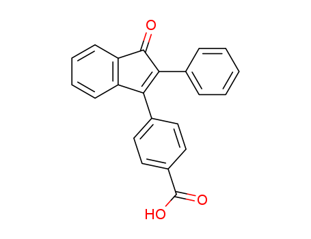Molecular Structure of 13028-94-9 (Benzoic acid, 4-(1-oxo-2-phenyl-1H-inden-3-yl)-)
