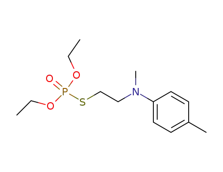 Molecular Structure of 4294-43-3 (Phosphorothioic acid,O,O-diethyl S-[2-[methyl(4-methylphenyl)amino]ethyl] ester)