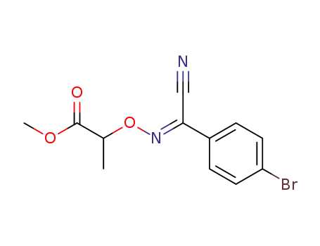 Molecular Structure of 68273-45-0 (Propanoic acid, 2-[[[(4-bromophenyl)cyanomethylene]amino]oxy]-,
methyl ester)