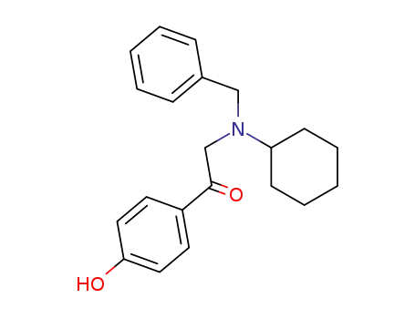 Molecular Structure of 62508-20-7 (Ethanone, 2-[cyclohexyl(phenylmethyl)amino]-1-(4-hydroxyphenyl)-)