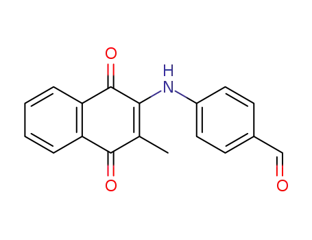 Molecular Structure of 62875-83-6 (Benzaldehyde,
4-[(1,4-dihydro-3-methyl-1,4-dioxo-2-naphthalenyl)amino]-)