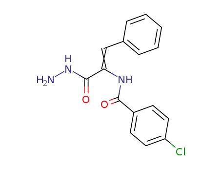 Molecular Structure of 76102-47-1 (2-Propenoic acid, 2-[(4-chlorobenzoyl)amino]-3-phenyl-, hydrazide)