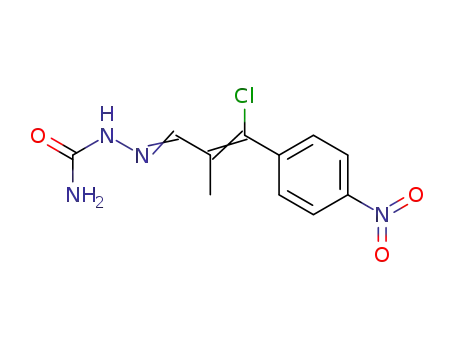 Molecular Structure of 62403-19-4 (Hydrazinecarboxamide,
2-[3-chloro-2-methyl-3-(4-nitrophenyl)-2-propenylidene]-)
