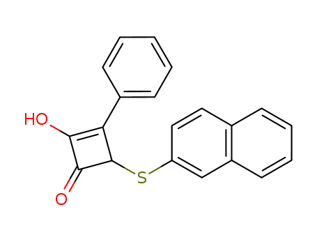 Molecular Structure of 64469-73-4 (2-Cyclobuten-1-one, 2-hydroxy-4-(2-naphthalenylthio)-3-phenyl-)