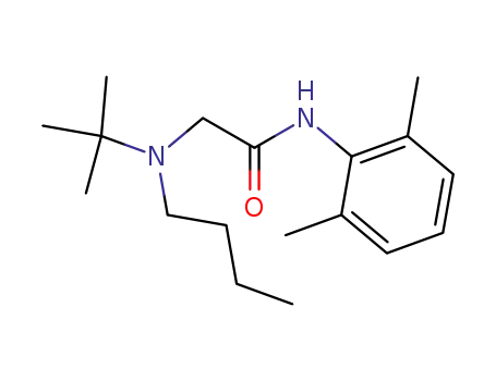 Molecular Structure of 55077-39-9 (Acetamide, 2-[butyl(1,1-dimethylethyl)amino]-N-(2,6-dimethylphenyl)-)
