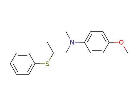 Molecular Structure of 71324-97-5 (Benzenamine, 4-methoxy-N-methyl-N-[2-(phenylthio)propyl]-)