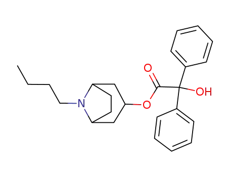 Molecular Structure of 63516-29-0 (Benzeneacetic acid, a-hydroxy-a-phenyl-,
8-butyl-8-azabicyclo[3.2.1]oct-3-yl ester, endo-)