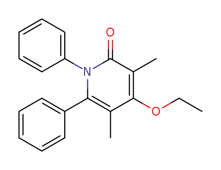 Molecular Structure of 60227-84-1 (2(1H)-Pyridinone, 4-ethoxy-3,5-dimethyl-1,6-diphenyl-)