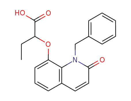 Molecular Structure of 62844-83-1 (Butanoic acid, 2-[[1,2-dihydro-2-oxo-1-(phenylmethyl)-8-quinolinyl]oxy]-)