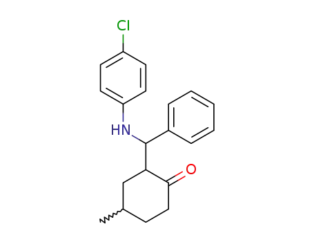 Molecular Structure of 64380-40-1 (Cyclohexanone, 2-[[(4-chlorophenyl)amino]phenylmethyl]-4-methyl-)
