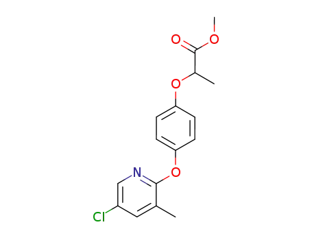 Molecular Structure of 60074-73-9 (Propanoic acid, 2-[4-[(5-chloro-3-methyl-2-pyridinyl)oxy]phenoxy]-,
methyl ester)