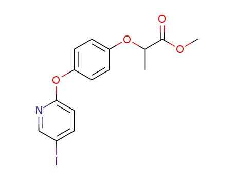 Molecular Structure of 60074-44-4 (Propanoic acid, 2-[4-[(5-iodo-2-pyridinyl)oxy]phenoxy]-, methyl ester)