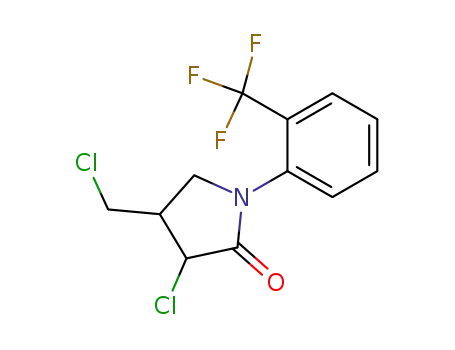 Molecular Structure of 61213-56-7 (2-Pyrrolidinone, 3-chloro-4-(chloromethyl)-1-[2-(trifluoromethyl)phenyl]-)