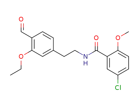 Molecular Structure of 64353-22-6 (Benzamide, 5-chloro-N-[2-(3-ethoxy-4-formylphenyl)ethyl]-2-methoxy-)