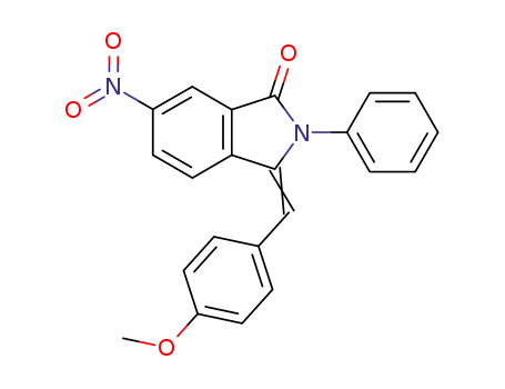 Molecular Structure of 57319-35-4 (1H-Isoindol-1-one,
2,3-dihydro-3-[(4-methoxyphenyl)methylene]-6-nitro-2-phenyl-)