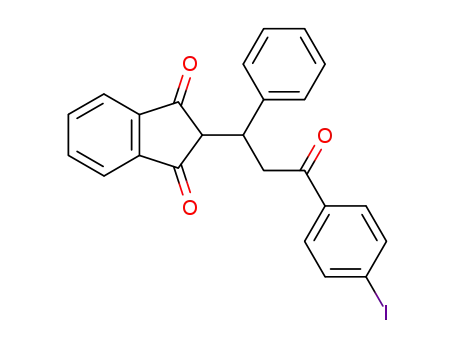 Molecular Structure of 1675-83-8 (1H-Indene-1,3(2H)-dione, 2-[3-(4-iodophenyl)-3-oxo-1-phenylpropyl]-)