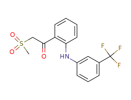 Molecular Structure of 67447-24-9 (Ethanone,
2-(methylsulfonyl)-1-[2-[[3-(trifluoromethyl)phenyl]amino]phenyl]-)