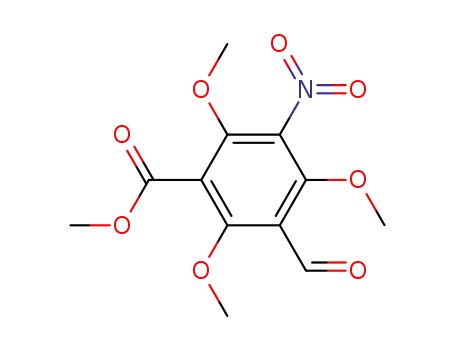 Molecular Structure of 65976-72-9 (Benzoic acid, 3-formyl-2,4,6-trimethoxy-5-nitro-, methyl ester)