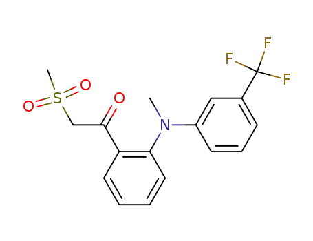 Molecular Structure of 67447-25-0 (Ethanone,
2-(methylsulfonyl)-1-[2-[methyl[3-(trifluoromethyl)phenyl]amino]phenyl]-)