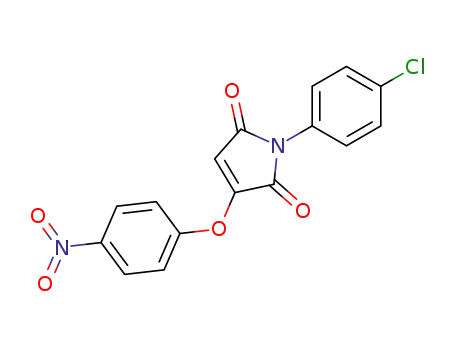Molecular Structure of 53281-93-9 (1H-Pyrrole-2,5-dione, 1-(4-chlorophenyl)-3-(4-nitrophenoxy)-)