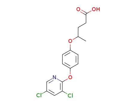 Molecular Structure of 65333-86-0 (Pentanoic acid, 4-[4-[(3,5-dichloro-2-pyridinyl)oxy]phenoxy]-)