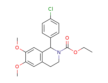 Molecular Structure of 73083-06-4 (2(1H)-Isoquinolinecarboxylic acid,
1-(4-chlorophenyl)-3,4-dihydro-6,7-dimethoxy-, ethyl ester)