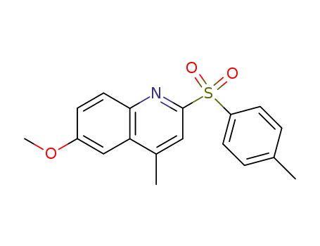 Molecular Structure of 64789-09-9 (Quinoline, 6-methoxy-4-methyl-2-[(4-methylphenyl)sulfonyl]-)