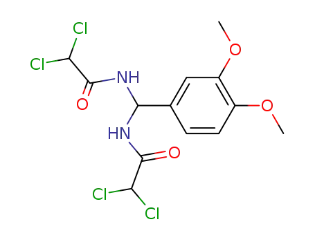 Molecular Structure of 58085-01-1 (Acetamide, N,N'-[(3,4-dimethoxyphenyl)methylene]bis[2,2-dichloro-)