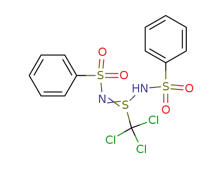 Molecular Structure of 60774-38-1 (Benzenesulfonamide,
N-[N-(phenylsulfonyl)-S-(trichloromethyl)sulfinimidoyl]-)