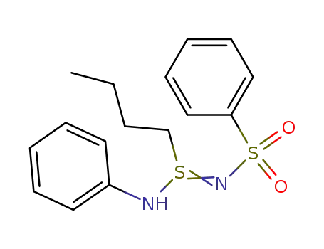 Molecular Structure of 68598-63-0 (Benzenesulfonamide, N-(S-butyl-N-phenylsulfinimidoyl)-)