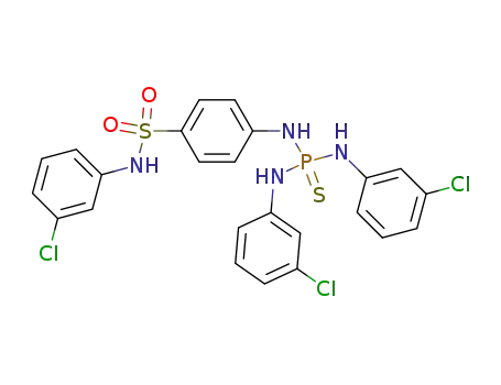 Molecular Structure of 64132-57-6 (Benzenesulfonamide,
4-[[bis[(3-chlorophenyl)amino]phosphinothioyl]amino]-N-(3-chlorophenyl
)-)