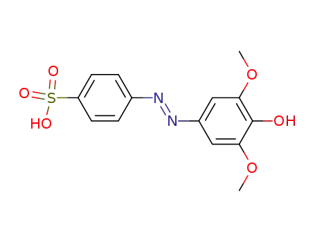 Molecular Structure of 149007-24-9 (Benzenesulfonic acid, 4-[(4-hydroxy-3,5-dimethoxyphenyl)azo]-)