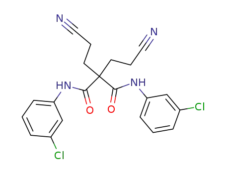 Molecular Structure of 5199-61-1 (Propanediamide, N,N'-bis(3-chlorophenyl)-2,2-bis(2-cyanoethyl)-)