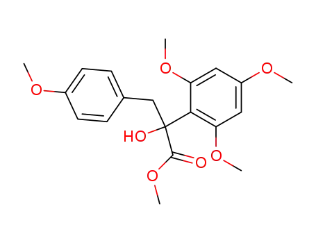 Molecular Structure of 64818-73-1 (Benzenepropanoic acid,
a-hydroxy-4-methoxy-a-(2,4,6-trimethoxyphenyl)-, methyl ester)