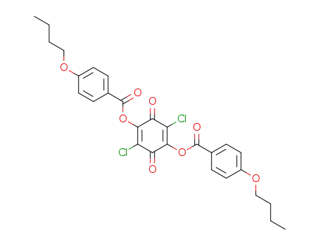 Molecular Structure of 62283-73-2 (Benzoic acid, 4-butoxy-,
2,5-dichloro-3,6-dioxo-1,4-cyclohexadiene-1,4-diyl ester)