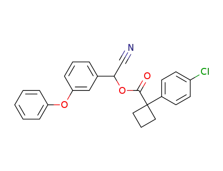 Molecular Structure of 66130-56-1 (Cyclobutanecarboxylic acid, 1-(4-chlorophenyl)-,
cyano(3-phenoxyphenyl)methyl ester)