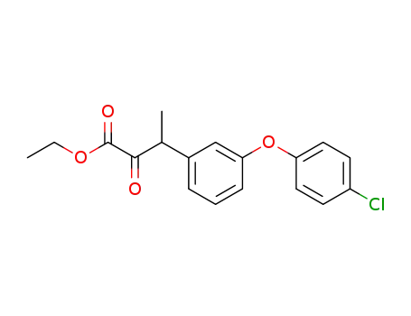 Molecular Structure of 62827-55-8 (Benzenepropanoic acid, 3-(4-chlorophenoxy)-b-methyl-a-oxo-, ethyl
ester)