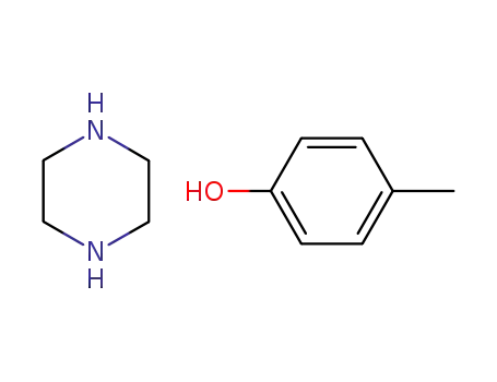 Molecular Structure of 93990-31-9 (Phenol, 4-methyl-, compd. with piperazine (1:1))